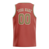 Custom Copper Rose & Light Khaki Colors Design Sports Basketball Jersey