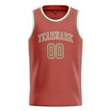 Custom Copper Rose & Light Khaki Colors Design Sports Basketball Jersey