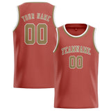Custom Copper Rose & Light Khaki Colors Design Sports Basketball Jersey