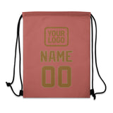 Custom Copper Rose Khaki Drawstring Bag
