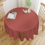 Custom Copper Rose Khaki Round Table Cloth