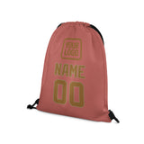 Custom Copper Rose Khaki Drawstring Bag