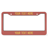 Custom Copper Rose Light Yellow License Plate Frame