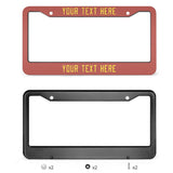 Custom Copper Rose Light Yellow License Plate Frame