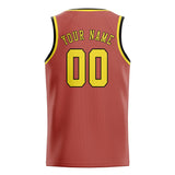 Custom Copper Rose & Light Yellow Colors Design Sports Basketball Jersey