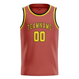 Custom Copper Rose & Light Yellow Colors Design Sports Basketball Jersey