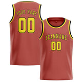 Custom Copper Rose & Light Yellow Colors Design Sports Basketball Jersey