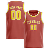 Custom Copper Rose & Light Yellow Colors Design Sports Basketball Jersey