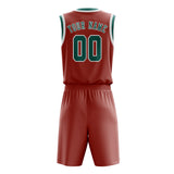 Custom Copper Rose Blue Green Basketball Set