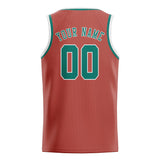 Custom Copper Rose & Blue Green Colors Design Sports Basketball Jersey