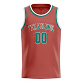 Custom Copper Rose & Blue Green Colors Design Sports Basketball Jersey
