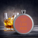 Custom Copper Rose Orange Hip Flask