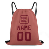 Custom Copper Rose Crimson Red Drawstring Bag