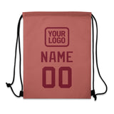 Custom Copper Rose Crimson Red Drawstring Bag
