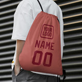 Custom Copper Rose Crimson Red Drawstring Bag