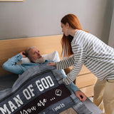 Blanket for Son Gifts, “Man of God You Are Chosen Made for a Purpose”, From Parents, Birthday, Graduation, Christmas, Inspirational