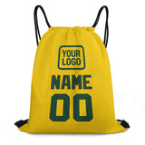 Custom Gold Green Drawstring Bag