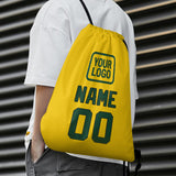 Custom Gold Green Drawstring Bag