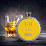 Custom Gold Gray Hip Flask