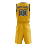 Custom Gold Gray Basketball Set