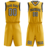 Custom Gold Gray Basketball Set