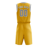 Custom Gold Gray Basketball Set