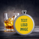 Custom Gold Green Hip Flask