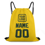 Custom Gold Dark Green Drawstring Bag