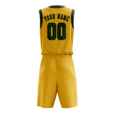Custom Gold Green Basketball Set