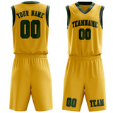 Custom Gold Green Basketball Set