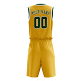 Custom Gold Green Basketball Set