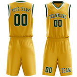 Custom Gold Green Basketball Set