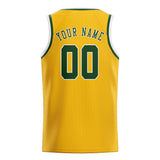 Custom Gold & Dark Green Colors Design Sports Basketball Jersey