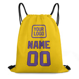Custom Gold Light Purple Drawstring Bag