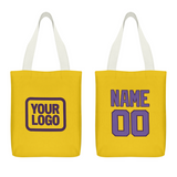 Custom Gold Light Purple Canvas Tote Bag