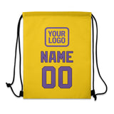 Custom Gold Light Purple Drawstring Bag