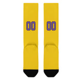 Custom Gold Light Purple Knee-High Sock