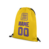 Custom Gold Light Purple Drawstring Bag