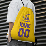 Custom Gold Light Purple Drawstring Bag