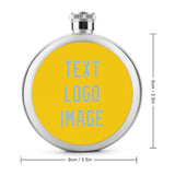 Custom Gold Light Blue Hip Flask