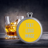 Custom Gold Light Blue Hip Flask