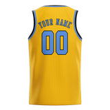 Custom Gold & Light Blue Colors Design Sports Basketball Jersey