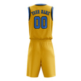 Custom Gold Light Blue Basketball Set