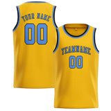 Custom Gold & Light Blue Colors Design Sports Basketball Jersey