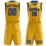 Custom Gold Light Blue Basketball Set
