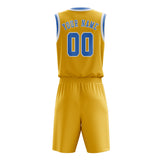 Custom Gold Light Blue Basketball Set