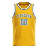 Custom Gold & Light Blue Colors Design Sports Basketball Jersey