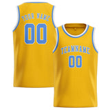 Custom Gold & Light Blue Colors Design Sports Basketball Jersey