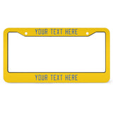 Custom Gold Sky Blue License Plate Frame
