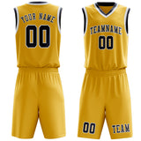 Custom Gold Blue Basketball Set